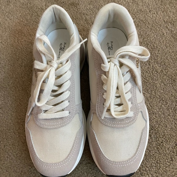 Vintage Havana Sneakers Womens 8.5 Beige Nude Glitter Run Shoes - Picture 2 of 4